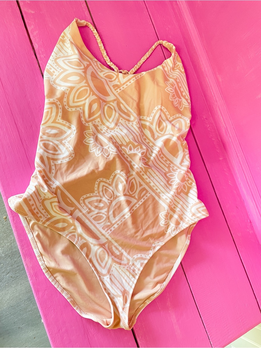 aerie Pale Yellow Floral-Print One-Piece Swimsuit